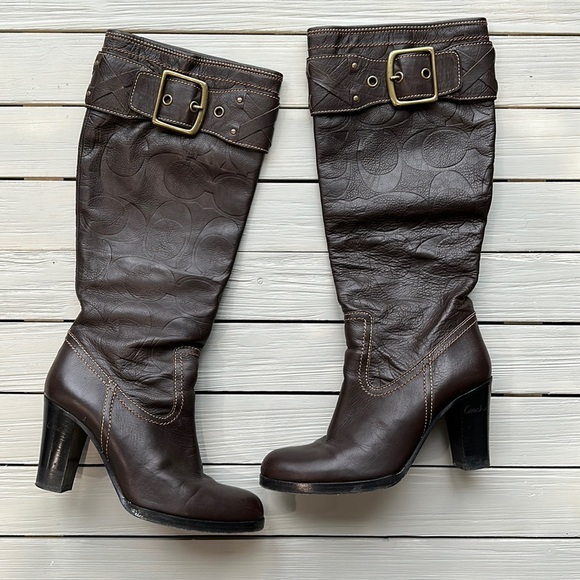 Coach Meadow Boot Brown Leather size 8 - Picture 1 of 8